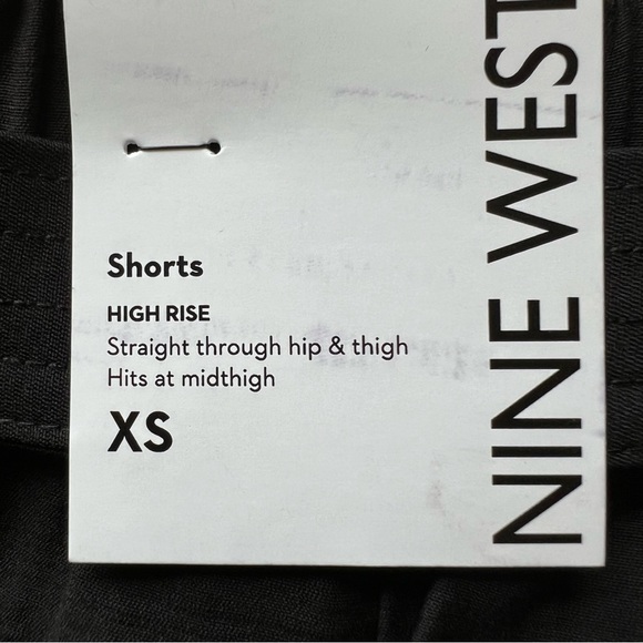 NWT! Nine West High Rise Belted Short Size XS Small in Black - Picture 5 of 8